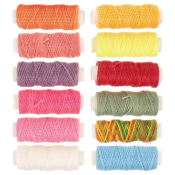12 Rolls Bracelet Braided Wire Leather Tool Sewing Thread Cord for Jewelry Making Waxed Twine Repair Polyester Work