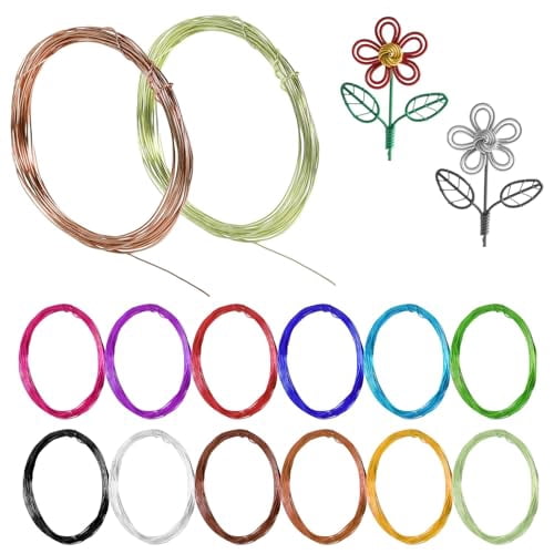 12 Rolls Colored Aluminum Craft Wire, Beading Craft 18 Gauge Wire for ...