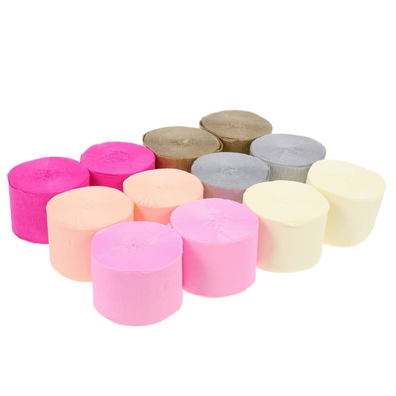 12 Rolls Decorative Ribbon Gift Tissue Paper Tassels Crepe