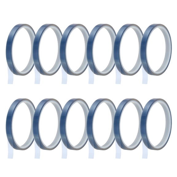 12 Rolls Heat Tape, 10mm x 16(52FT) No Residue High-Temperature Resistant Tape Heat Transfer Tape for Sublimation Electronics 3D Printing Soldering, Light Blue