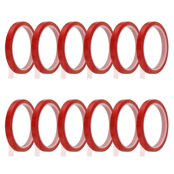 12 Rolls Heat Tape, 10mm x 33(108FT) No Residue High-Temperature Resistant Tape Heat Transfer Tape for Sublimation Electronics 3D Printing Soldering, Red