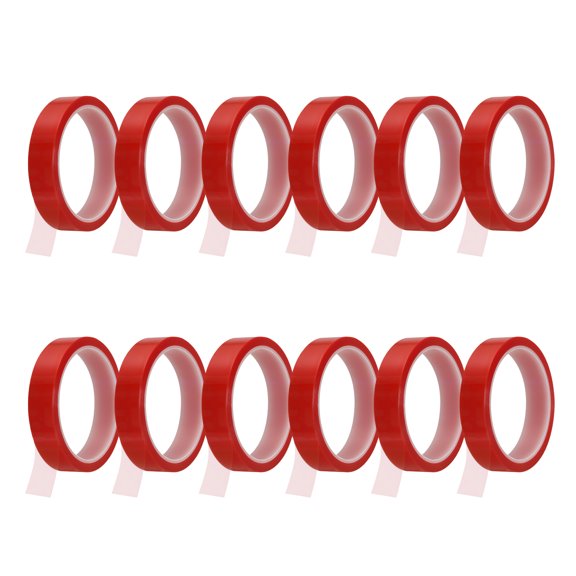 12 Rolls Heat Tape, 20mm x 33(108FT) No Residue High-Temperature Resistant Tape Heat Transfer Tape for Sublimation Electronics 3D Printing Soldering, Red
