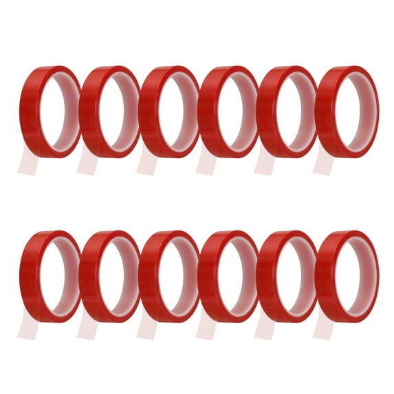 12 Rolls Heat Tape, 20mm x 33(108FT) No Residue High-Temperature Resistant Tape Heat Transfer Tape for Sublimation Electronics 3D Printing Soldering, Red