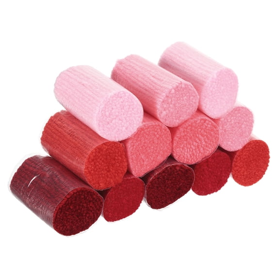 12 Rolls Latch Hook Yarn, Latch Hook Kit Yarn Precut Hook Rugs Yarn Crochet Colorful, Pink Red Brown Tone