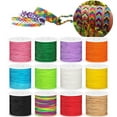 thumbnail image 1 of 12 Rolls Nylon Beading Cord,Coloured Beading Thread String Knotting Cord Rope,Bracelet String Braided Cord Wire for DIY Necklace Bracelet Craft Jewellery Making, 20 m Length, 0.8 mm Diameter, 1 of 7