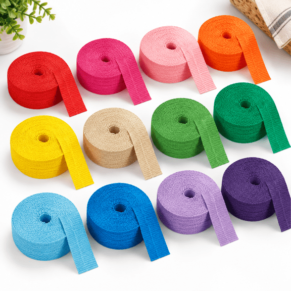 12 Rolls Polypropylene Webbing 1.5 Inch Heavy Duty Sseatbelt Strapping For Indoor Outdoor Diy Gear Repair Niture Upholstery Materi