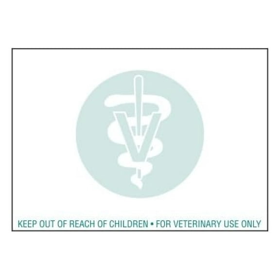 12 Rolls RJS Brand Veterinary Prescription Labels with Green Caduceus Symbol & Warning - 400 per roll - Compatible with 30258 Made in The USA 2 1/8" x 2 3/4"