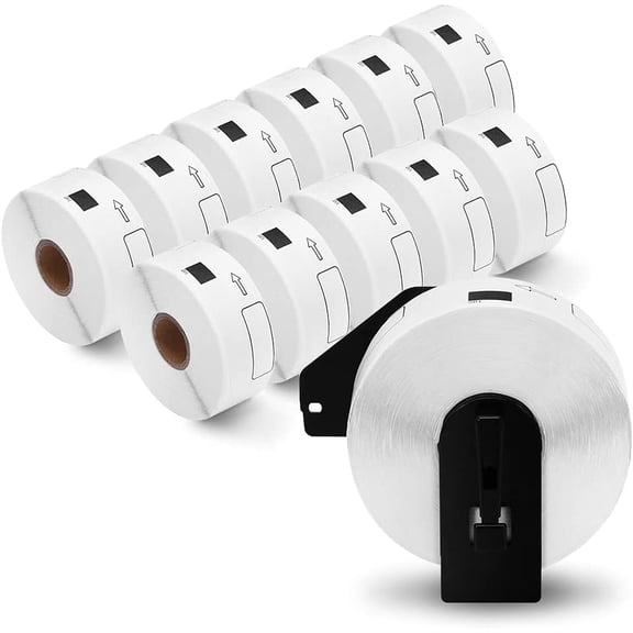 12 Rolls Replace for Brother DK-1201 (1.1" x 3.5") Address Label, 400 Stickers/roll for QL-800 810W 820NWB 600 Printer, 1 Frame + 4800 Label Refills, Barcode & All Purpose Die-Cut DK Label
