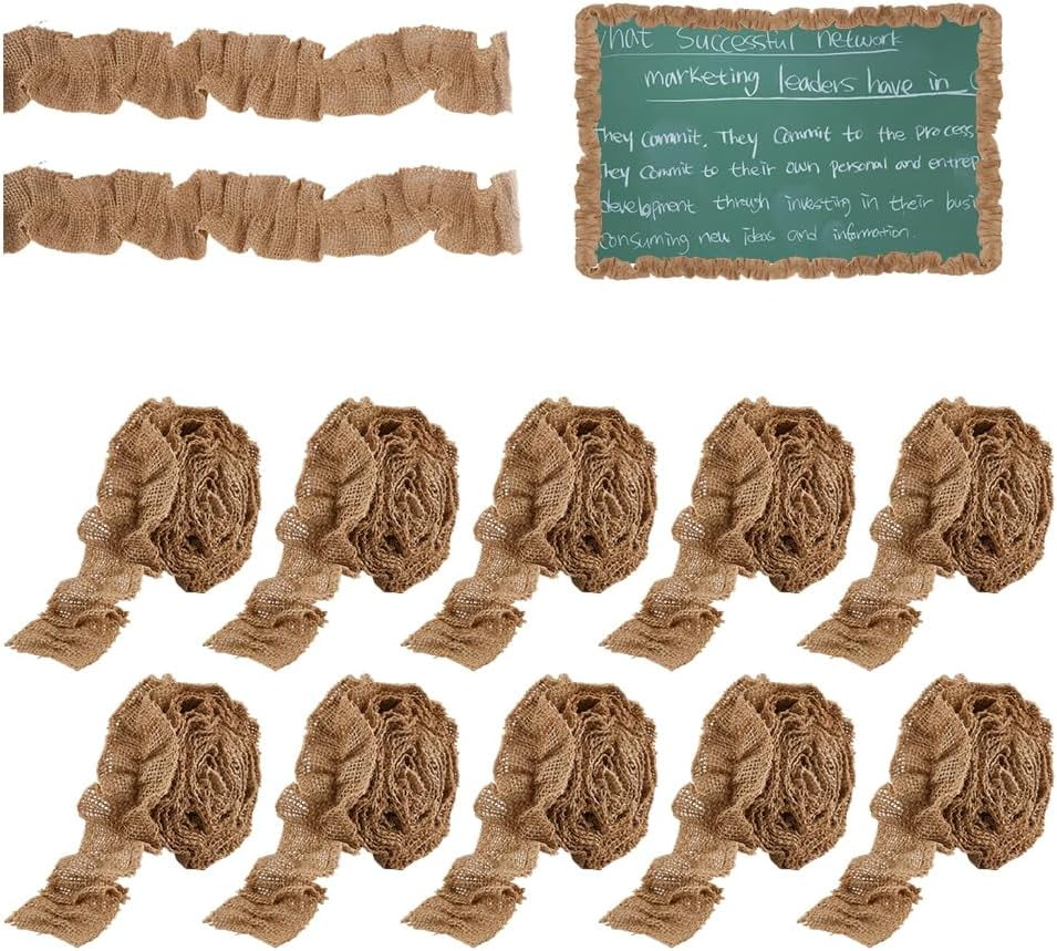 12 Rolls Ruffled Bulletin Board Borders Total 26.28 Yards with 2 Rolls Transparent Acrylic Double Sided Adhesive Tape Scalloped Classroom Burlap
