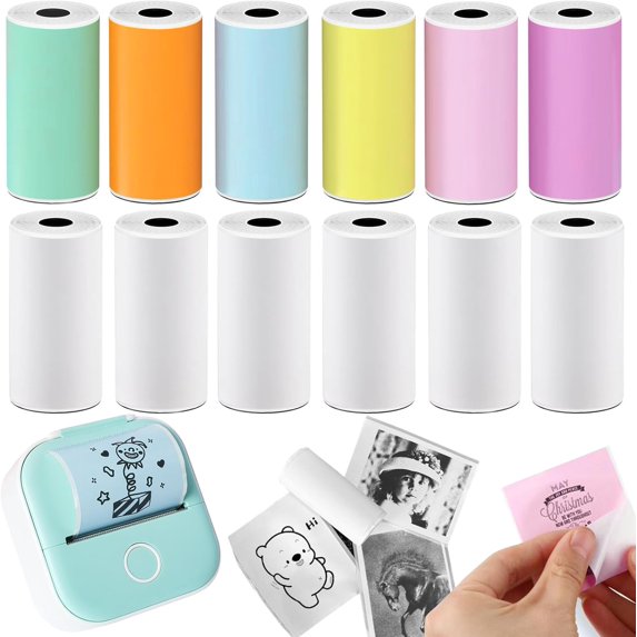 10 Rolls Thermal Sticker Paper For Mini Printers – 53x28mm, White Self-Adhesive, Compatible With Phomemo T02/M02/X5 Models