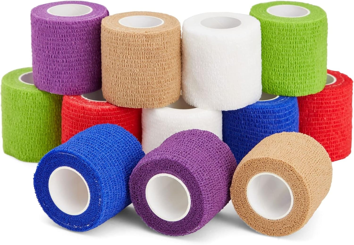 SEADESKY 6-Pack Self-Adhesive Cohesive Bandage Wrap – 2 Inch X 5 Yards, Sticks To Itself, For Wrist, Ankle, Sports & Pet Vet Wrap (Black)