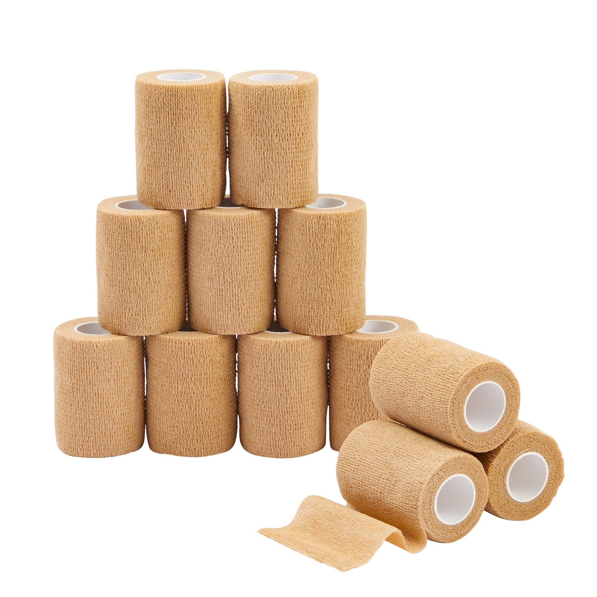 12Rolls of Tan Medical Self Adhesive Bandage Wrap 3 Inch x 5 Yards