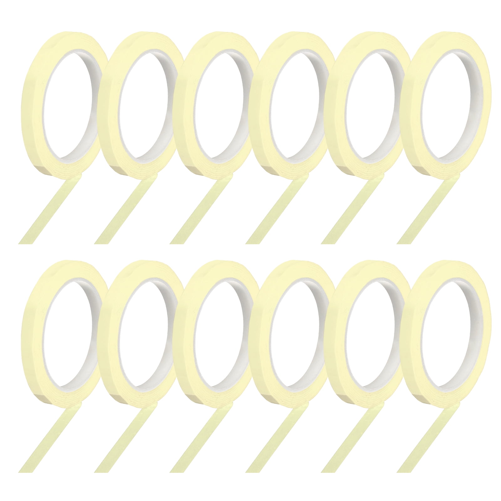 12 Rolls Tape, 0.4"x216ft Instruments Identification Tape Colored PET Adhesive for Steam Capacitors Circuit Boards Motors Electronic, Beige