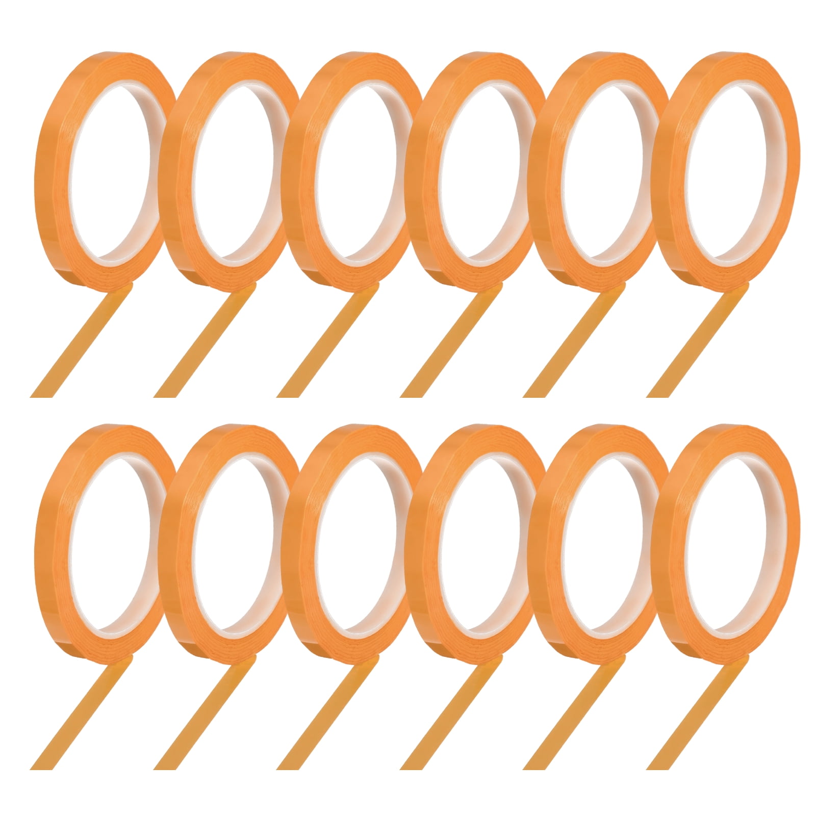 12 Rolls Tape, 0.4"x216ft Instruments Identification Tape Colored PET Adhesive for Steam Capacitors Circuit Boards Motors Electronic, Orange