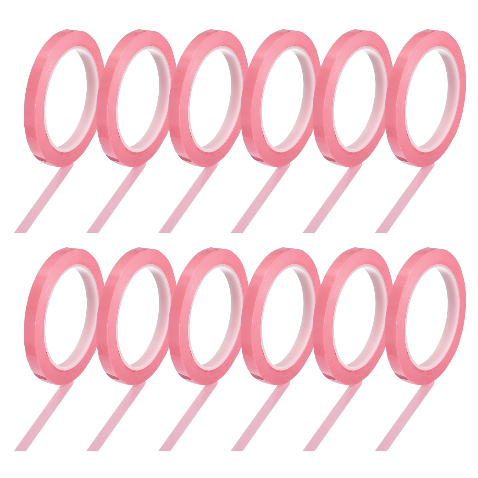 12 Rolls Tape, 0.4"x216ft Instruments Identification Tape Colored PET Adhesive for Steam Capacitors Circuit Boards Motors Electronic, Pink