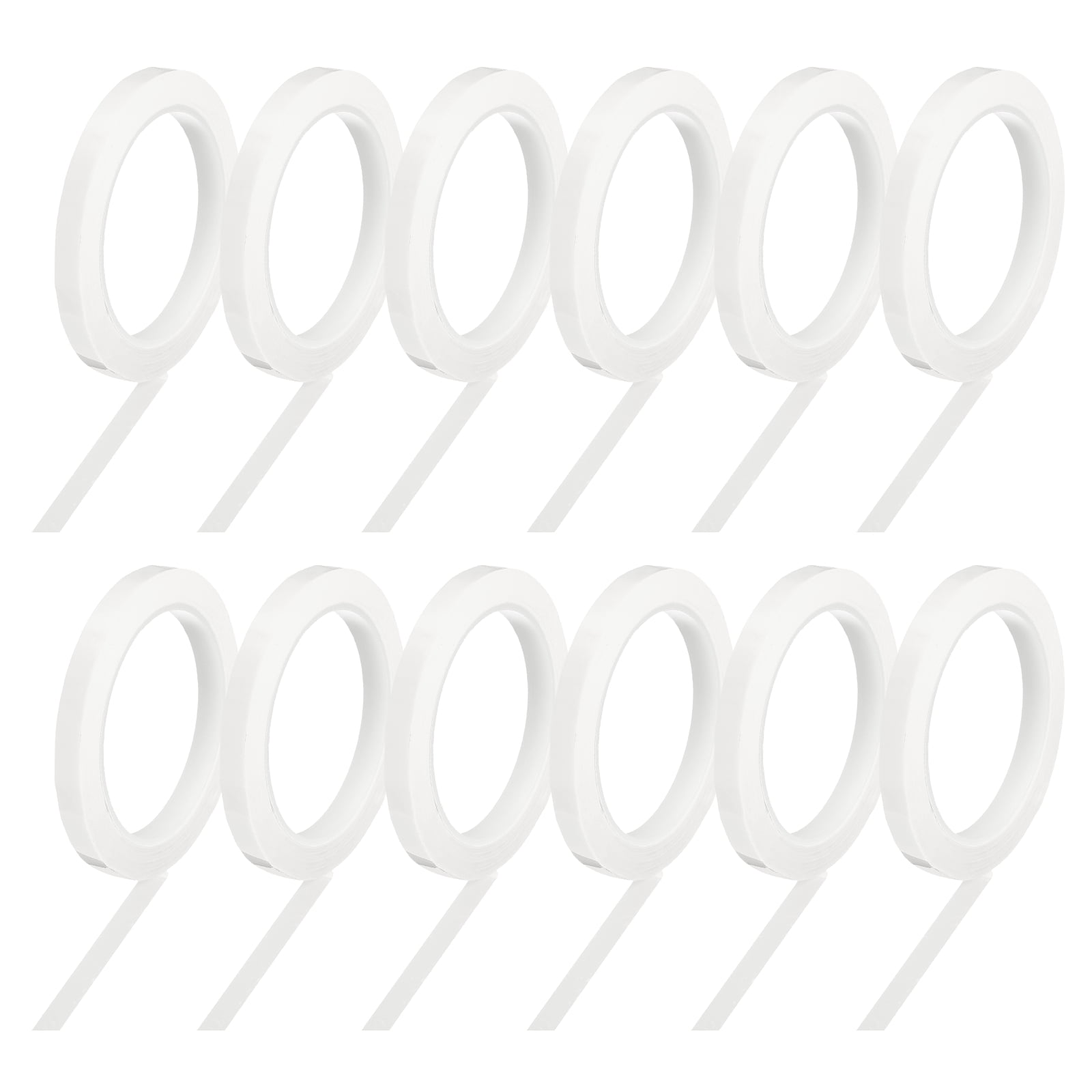 12 Rolls Tape, 0.4"x216ft Instruments Identification Tape Colored PET Adhesive for Steam Capacitors Circuit Boards Motors Electronic, White