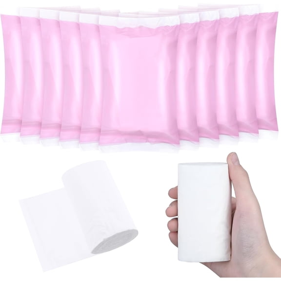 12 Rolls Travel Toilet Paper to Go Packs Soft Camping Toilet Paper Bulk Portable Travel Size Compact Pocket Coreless Tissue Rolls for Purses Women Hiking Camp RV Backpacking Outdoor (Pink)
