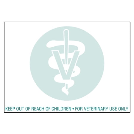 12 Rolls Veterinary Prescription Labels w/Green Caduceus and Warning, 30258 Compatible - Free Shipping
