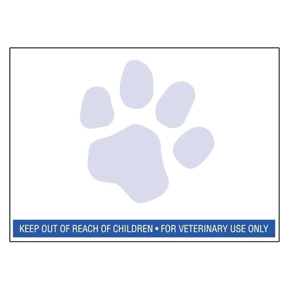 12 Rolls of RJS Brand Veterinary Prescription Labels with Blue Paw Print & Warning - 400 per roll - Compatible with 30258 Made in The USA