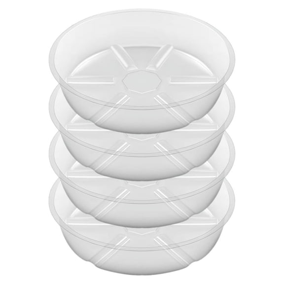 12" Round Clear Plastic Plant Saucers (4 Count)