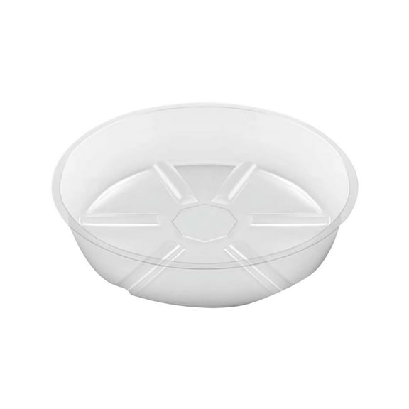 12" Round Clear Plastic Plant Saucers, Versatile Plastic Planter Tray Stabilized For Indoor/Outdoor With Deep Saucer Ideal For Windowsills Desks & Balconies,Clear,2PCS,12"