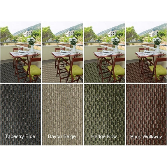 12' Round Hedge Row - Indoor Outdoor Area Rug Carpet Runners with a Premium Fabric Finished Edges
