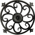 thumbnail image 1 of 12" Round Ornament Speakeasy/Grill for Gates, Doors, Walls - Wrought Iron, Powder Coated Black - DHOSG-02, 1 of 5