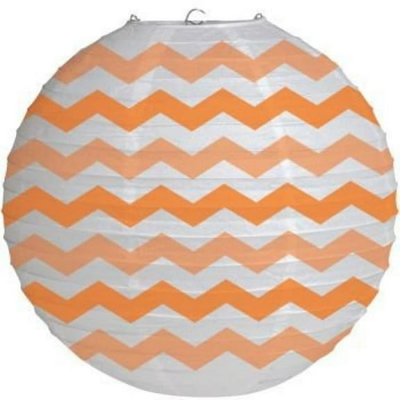 12'' Round Paper Chevron Lantern