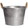 thumbnail image 1 of 12" Round Planter w/Rope Handles - Galvanized, 1 of 3