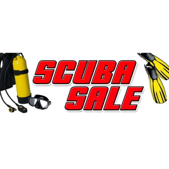 12" SCUBA SALE DECAL sticker diving shop equipment diver tank rental filled