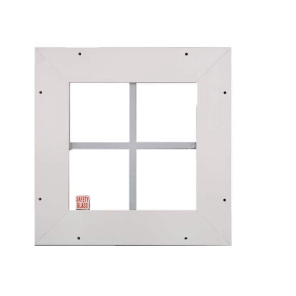 12" SQUARE Shed Window, PVC-Plastic, Flush Mount, Tempered Glass, Self-Trimmed, ECONOMY Option 1-Pack
