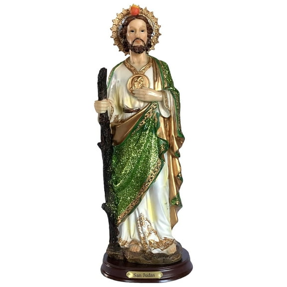 12" Saint St. Jude Thaddeus Glitter Statue Figurine Religious Gift San Judas Tadeo Estatua Figura