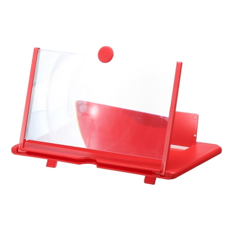 12" Screen Magnifier for Cell Phone, 3D HD Magnifying Projector Screen Amplifier Stand, Red 10.6x7x0.6"