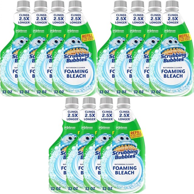 12 Scrubbing Bubbles Foaming Bleach Bathroom Cleaner Refill Erases