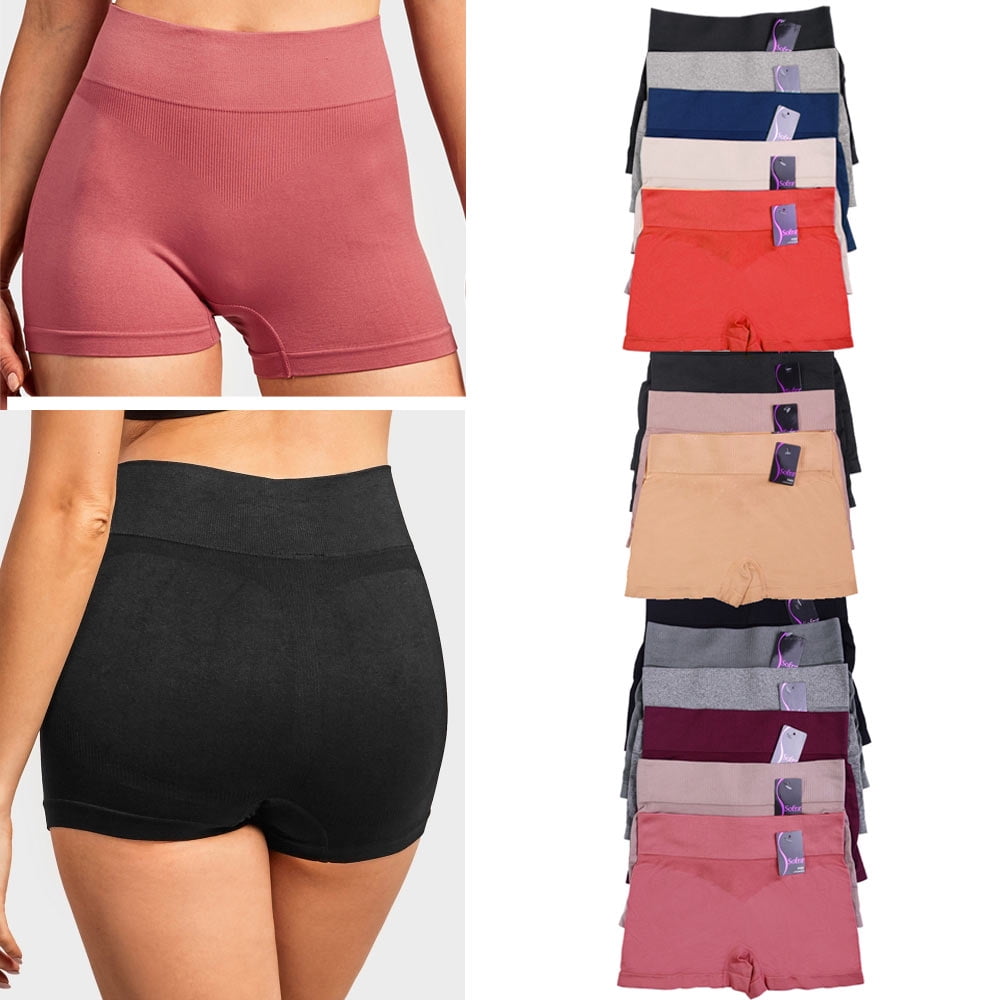 12 Seamless Boyshorts High Waist Womens Underwear Panties Boxer