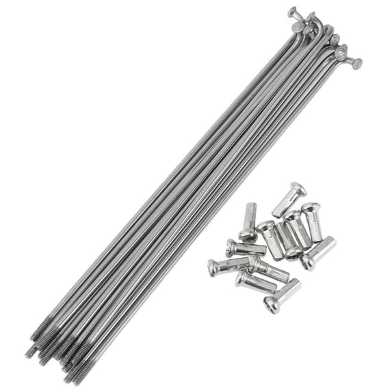Unique Bargains 12 Set 14G Bicycle Spokes Bike Wheel Spokes 304 Stainless Steel Silver Tone-123mm
