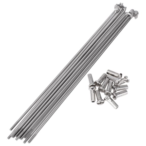 Unique Bargains 12 Set 14G Bicycle Spokes 14G Bike Wheel Spoke 304 Stainless Steel Silver Tone-141mm