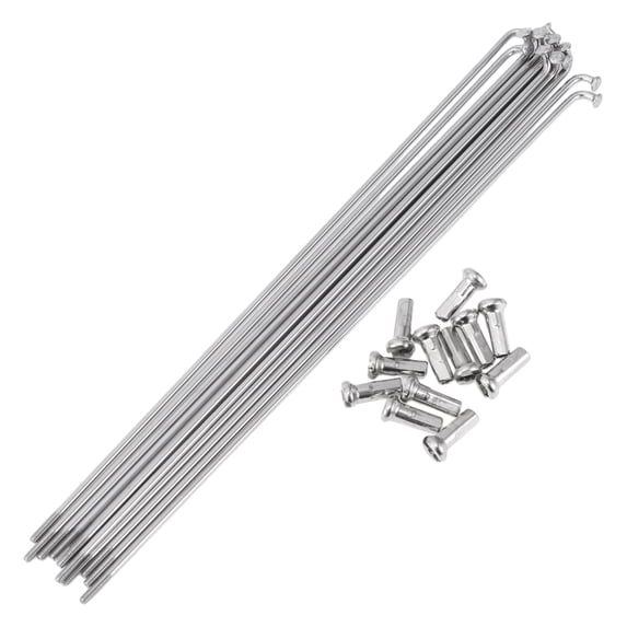 Unique Bargains 12 Set 14G Bicycle Spokes Bike Wheel Spokes 304 Stainless Steel Silver Tone-183mm