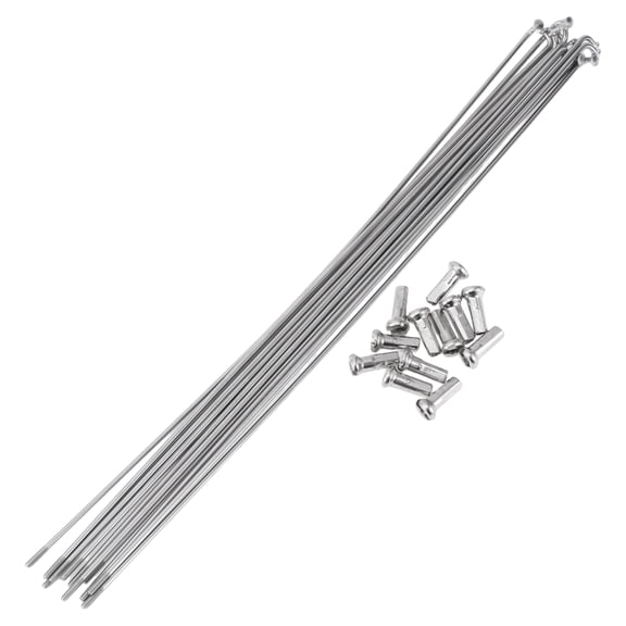 Unique Bargains 12 Set 14G Bicycle Spokes Bike Wheel Spokes 304 Stainless Steel Silver Tone-263mm