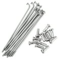 thumbnail image 1 of Unique Bargains 12 Set 14G Bicycle Spokes Bike Wheel Spokes 304 Stainless Steel Silver Tone-76mm, 1 of 7