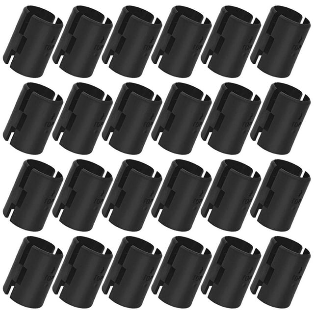 12 Set / 24 Pack Wire Shelving Shelf Lock Clips Black Split Sleeves