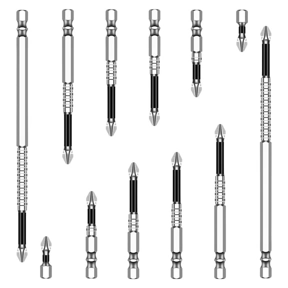 12 Set Anti-Slip Cross Screwdriver Bits For Electric Drill Tool Kit