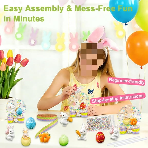 12 Set Easter Snow Globes Making Kit - Easter Crafts, Make Your Own Snow Globes for Easter Activities, Complete Snow Globe DIY Kit, Creative Easter Craft Gift$$Home Decor, Kitchen, & Other