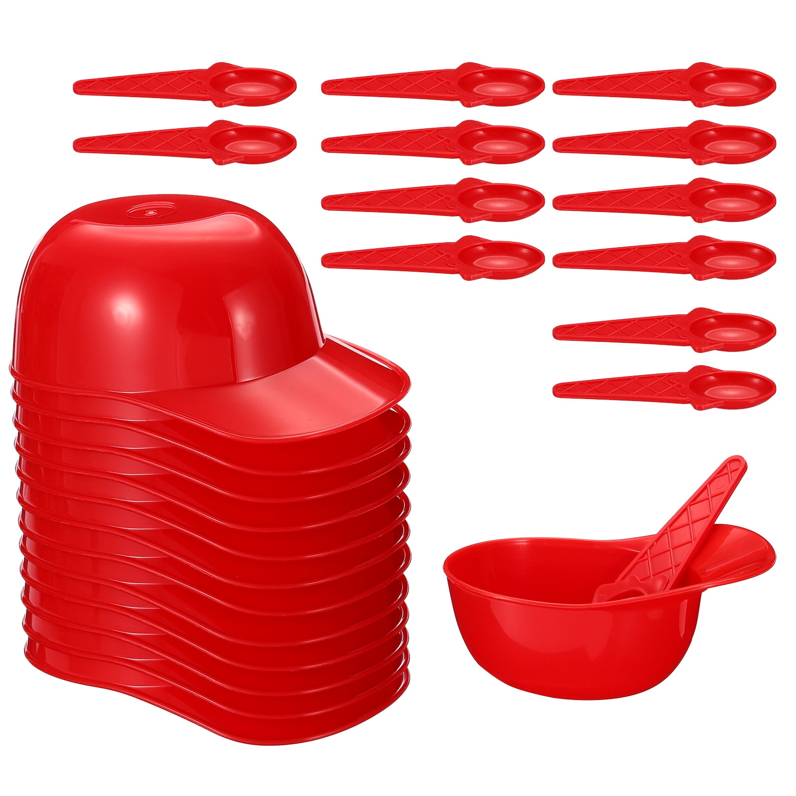 12 Set Ice Cream Bowls And Spoons Set, 8oz Baseball Cap Ice Cream Bowl Baseball Helmet Dessert Bowls Plastic,3 Color - Walmart Supplies - View #11