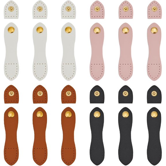 12 Set Leather Snap Buckles, Sew on Leather Purse Button Fastener Closure, Buckles Fasteners for Purse Wallet Bags Cell Phone Case Jacket Making Supplies DIY Craft