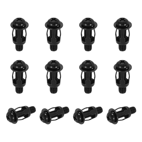 12 Set M8x34.5mm Jack Nuts, Carbon Steel Zinc Finish Expansion Screw Petal Nut for Hollow Wall Iron Skin Line Use in Thin Soft Wall, Black