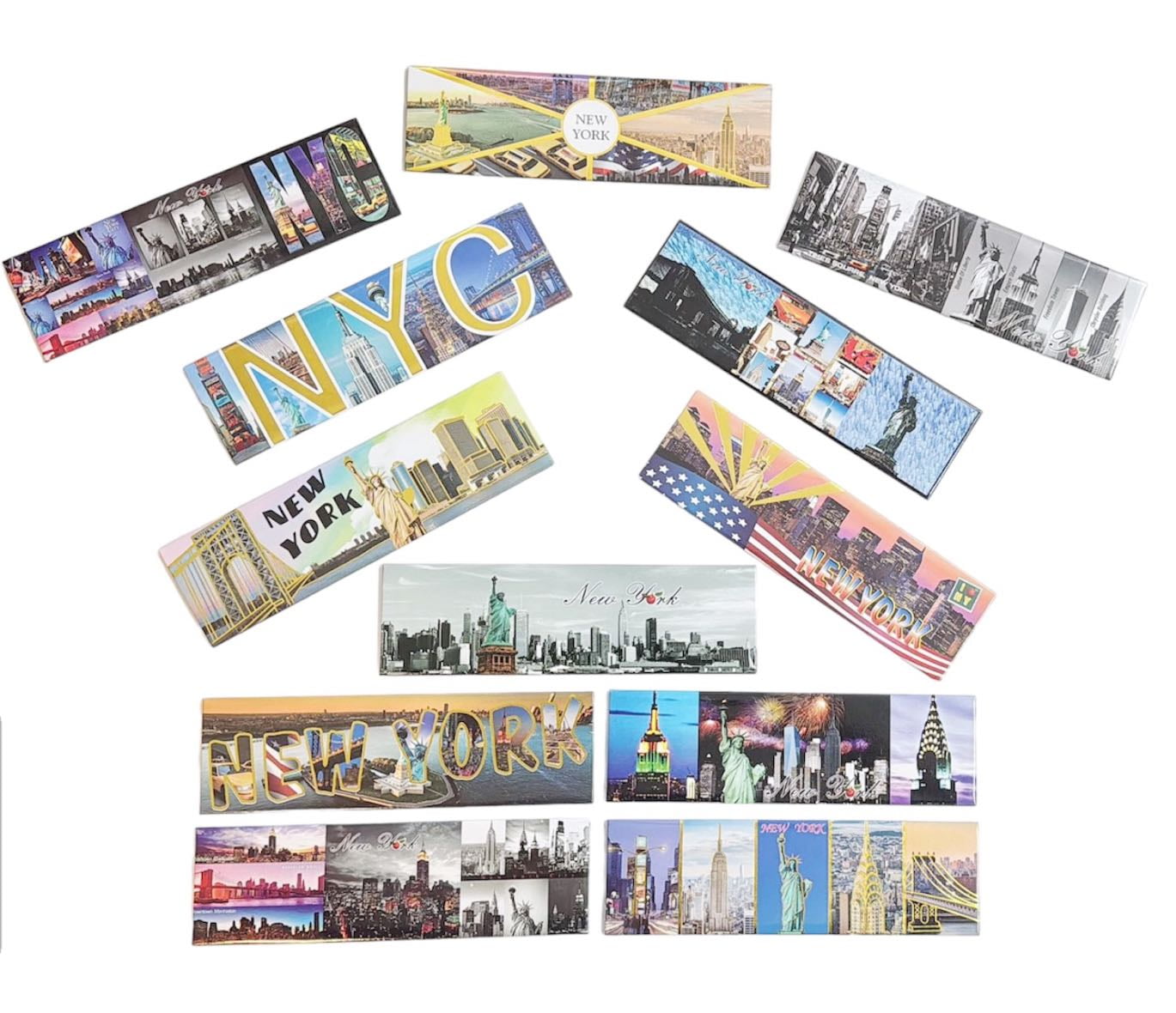 Statue Of Liberty & NYC Skyline Panorama Magnet - 4.5x1.5 Inch Souvenir Fridge Magnet For Travel Keepsakes