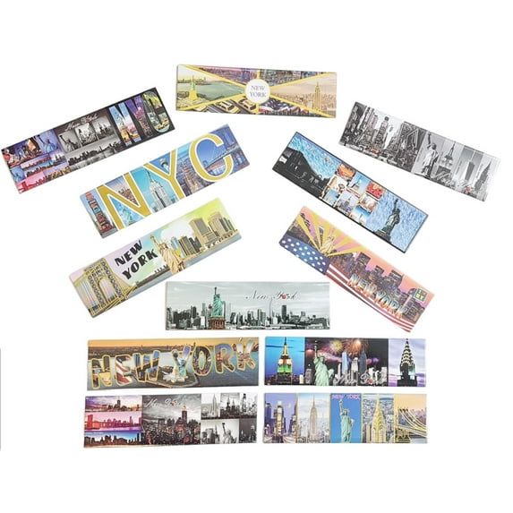 12 Set (New York City) Large Photo Souvenir Fridge Magnets with Classic Nyc Ny Souvenir Freedom Tower Empire State Building, Skylines, Statue of Liberty Designs 2 X 7 Inch – Pack of 12 Brand: 3QUZ