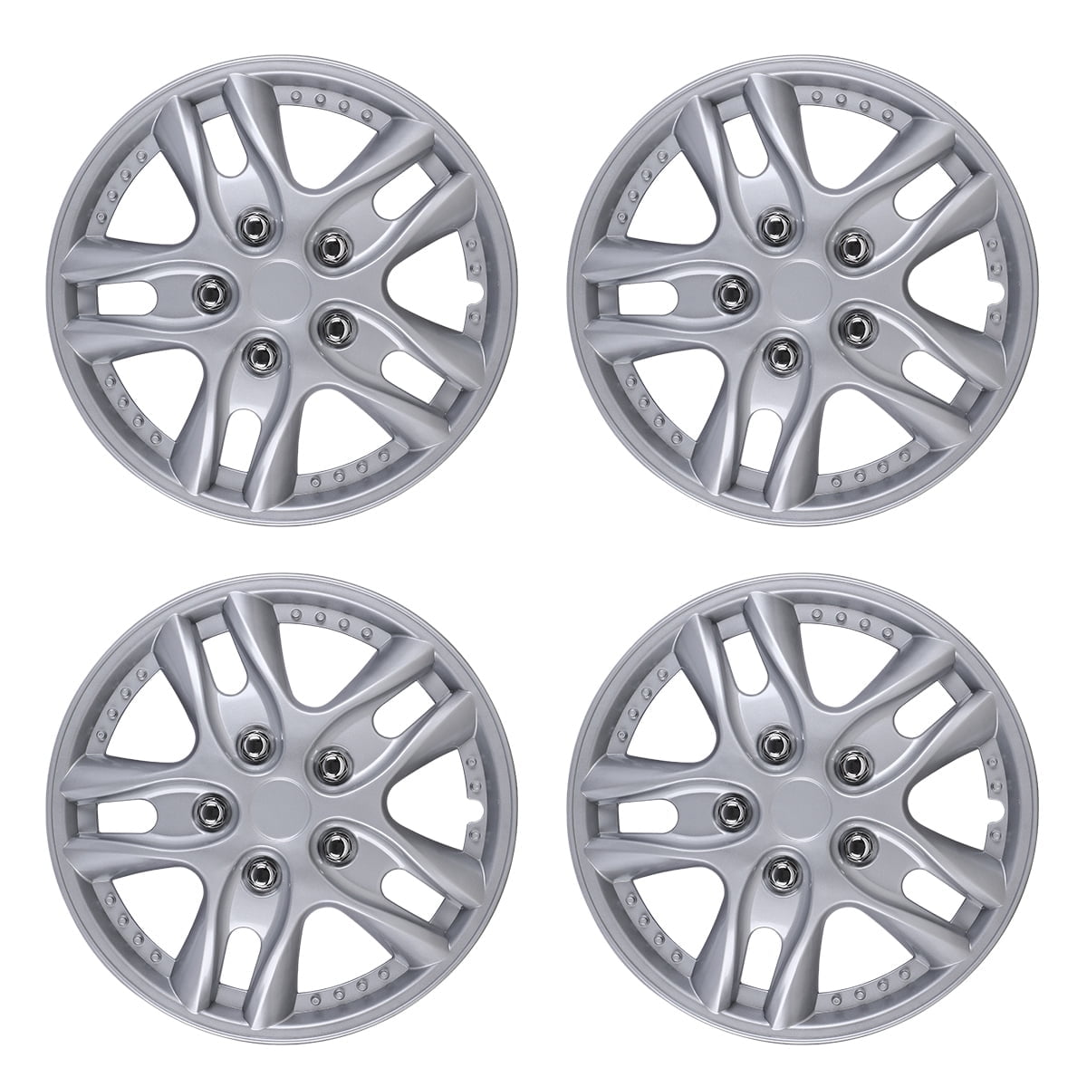 12" Set of 4 Wheel Covers Snap on Hubcaps Full Hub Caps Fit R12 Tire & Steel Rim (4 Pack) Lacquer