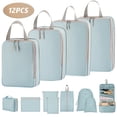thumbnail image 1 of 12 Set Packing Cubes for Travel, Premium Suitcase Organizer Bags Set, Space-Saving Luggage Organizers, Travel Accessories and Essentials, Blue, 1 of 7